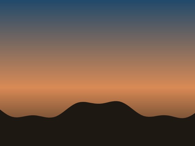 The synthetic sample photograph: a sunset gradient above a dark ridge line. Nothing in the picture hints at the GPS coordinates stored inside the file.